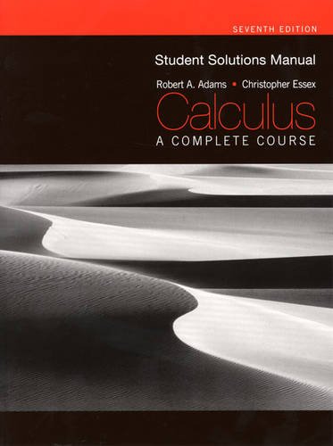 Student Solutions Manual for Calculus: A Complete Course, Seventh Edition