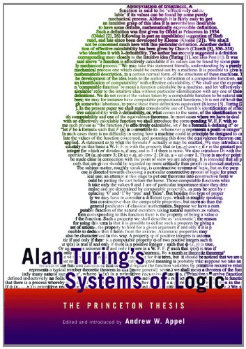 Alan Turing s Systems of Logic: The Princeton Thesis