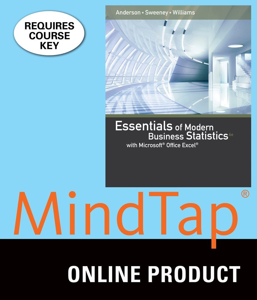 (KOD) MindTap Business Statistics Essentials of Modern Business Statistics with Microsoft Excel