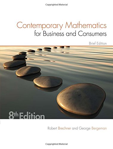 Contemporary Mathematics for Business & Consumers, Brief Edition