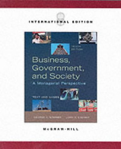 Business, Government and Society: A Managerial Perspective