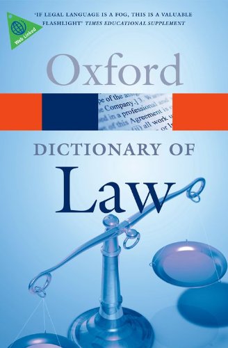 A Dictionary of Law (Oxford Paperback Reference)