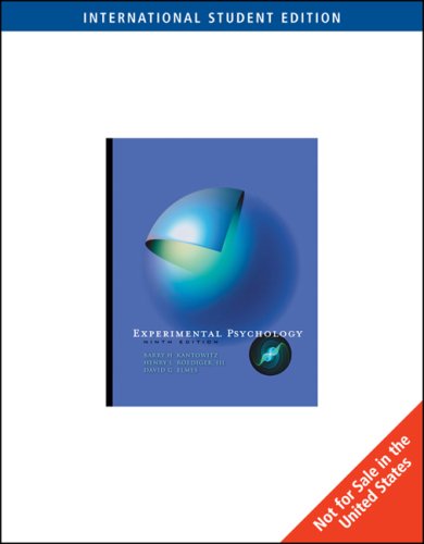 Experimental Psychology, International Edition