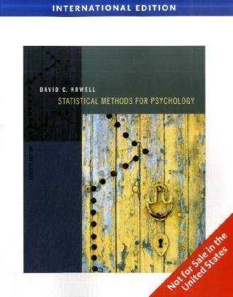 Statistical Methods for Psychology, International Edition