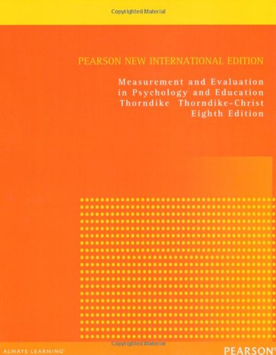 Measurement and Evaluation in Psychology and Education